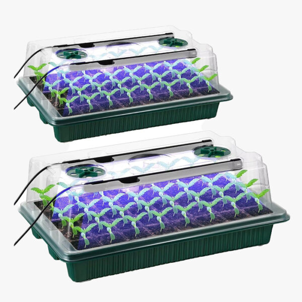 2 Packs, Seed Starter Trays With High Dome Germination Kit