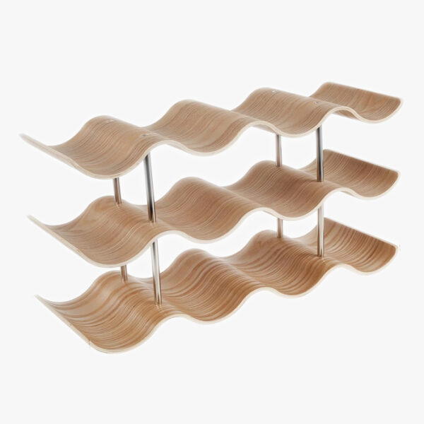 2/3-Tier Wooden Wine Rack Wavy Wine Bottle Organizer